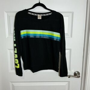 Victoria's Secret PINK Black Lightweight Sweatshirt Meduim